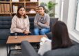 A family participates in family therapy as part of a mental health treatment program.