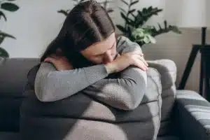 A person deals with triggers in addiction.
