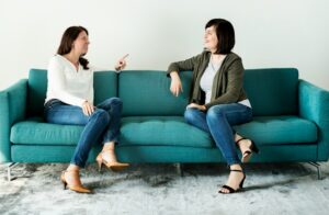 woman talking at women only rehab